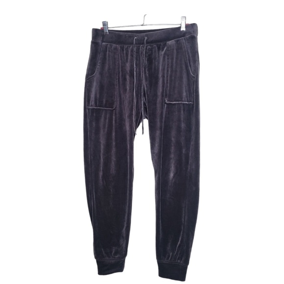 Cynthia Rowley Grey Velvet Velour Jogger Lounge Pants - Picture 1 of 5